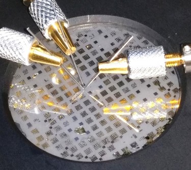 Image shows wafer-scale processed AlGaN/GaN sensors being processed