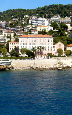 View of the hotel from the sea